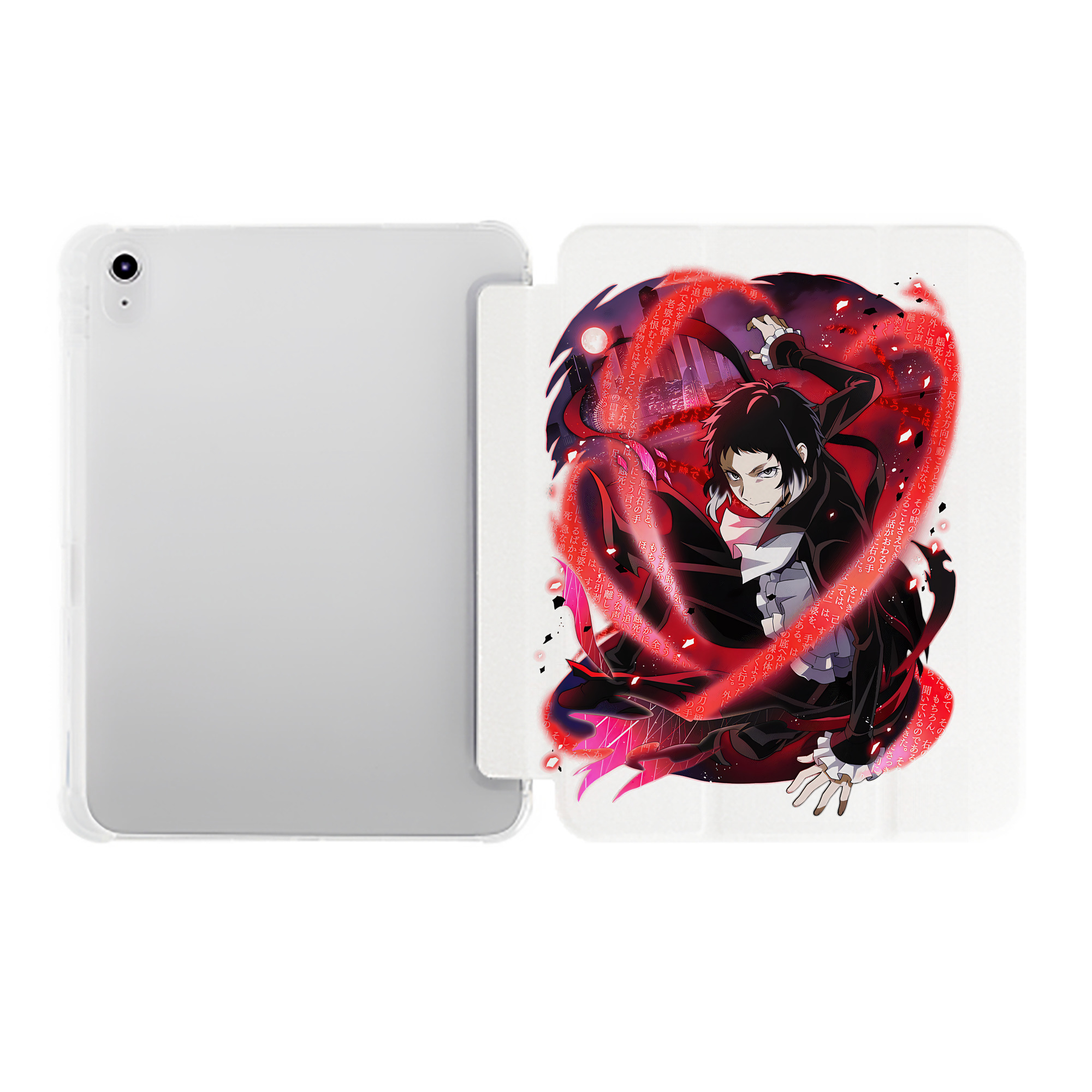 （画像用） 文豪ストレイドッグス Bungo Stray Dogs IPad ケース ペン収納付き 三つ折りスタンド PUレザー×シリコン 対応機種9.5/10.5/10.9インチ
